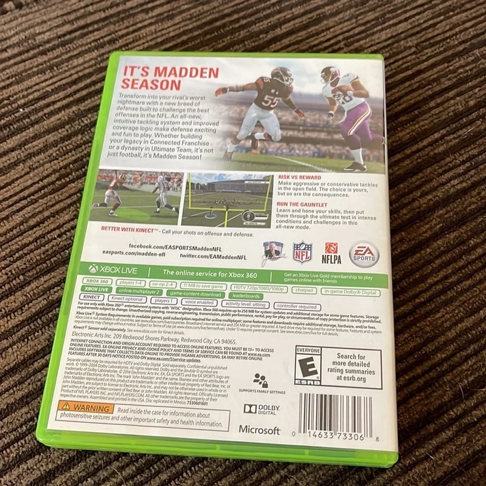 Microsoft Nflpa Madden nfl 15 Xbox 360